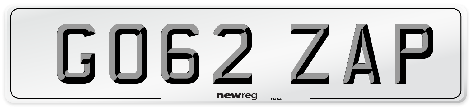 GO62 ZAP Number Plate from New Reg